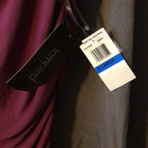 Tempted sleeveless Jersey dress, sz XL Burgundy color NWT - Picture 4 of 6